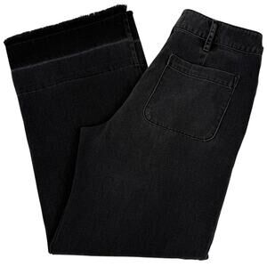 Bella Dahl Cropped Wide Leg Black Tencel Denim Jeans Women’s 27 Made in USA